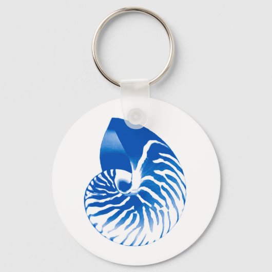 Nautilus shell - cobalt blue and white schlüsselanhänger (Vorderseite)