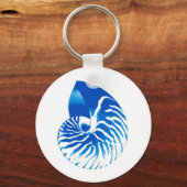 Nautilus shell - cobalt blue and white schlüsselanhänger (Vorderseite)
