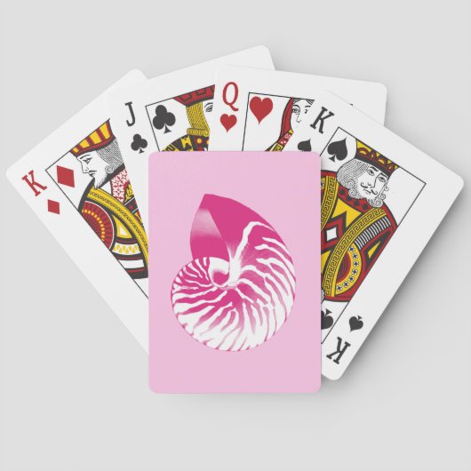 Nautilus shell - fuchsia pink and white spielkarten (Rückseite)