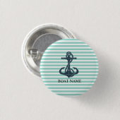 Nautisch,Anker,Mintgrüne Streifen Button (Vorne & Hinten)
