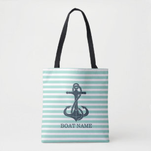 Nautisch,Anker,Mintgrüne Streifen Tasche