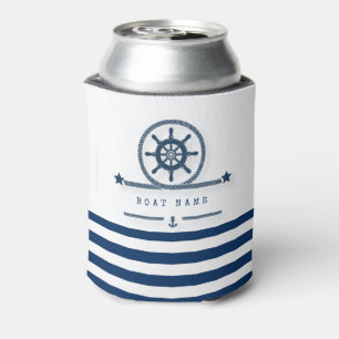 Nautisch, Anker, Seil Navy Blaue Streifen Dosenkühler