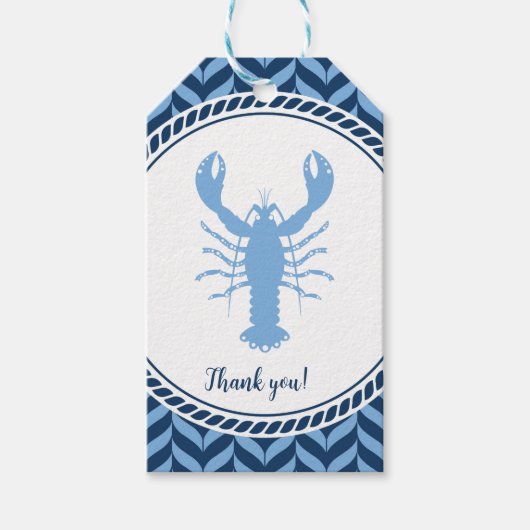 Nautisch Blau Hummer Küste Geschenkanhänger (Vorderseite)