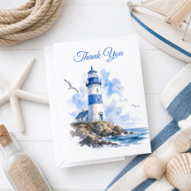Nautisch Blau-Weißer Leuchtturm
