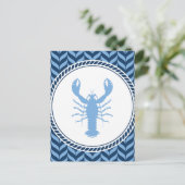 Nautisch Blaue Hummer Küste Postkarte (Stehend Vorderseite)