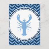 Nautisch Blaue Hummer Küste Postkarte (Vorderseite)