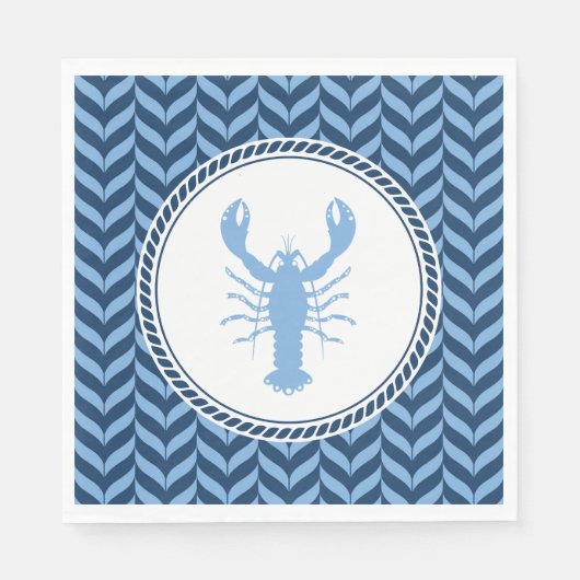 Nautisch Blaue Hummer Küste  Serviette (Vorderseite)