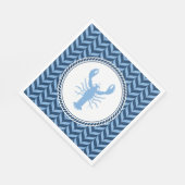 Nautisch Blaue Hummer Küste  Serviette (Ecke)