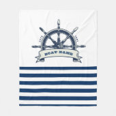 nautisch, Bootrad, blau-blaue Streifen Fleecedecke (Vorderseite)