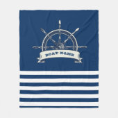 nautisch, Bootrad, Blaustreifen der Marine Fleecedecke (Vorderseite)