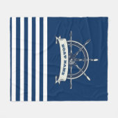 nautisch, Bootrad, Blaustreifen der Marine Fleecedecke (Vorderseite (Horizontal))