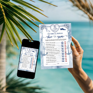 Nautisch Das Schuh-Spiel Brautparty Hochzeitskarte Einladung