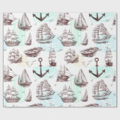 nautisch geschenkpapier (Flach)