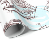 nautisch geschenkpapier (Rolleneckpunkt)