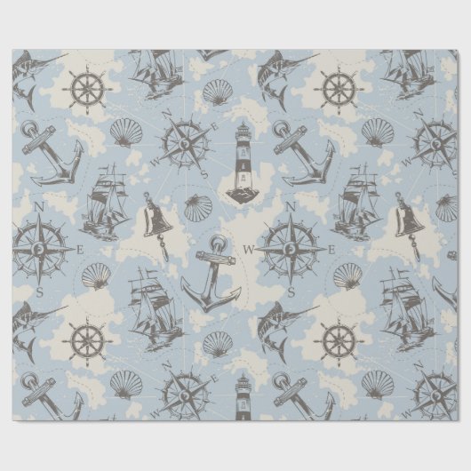 nautisch geschenkpapier (Flach)