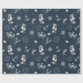 nautisch geschenkpapier (Flach)