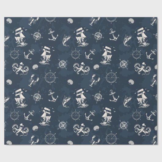 nautisch geschenkpapier (Flach)