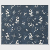 nautisch geschenkpapier (Flach)