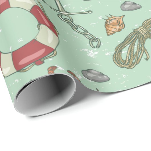nautisch geschenkpapier (Rolleneckpunkt)