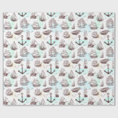 nautisch geschenkpapier (Flach)