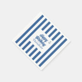 Nautisch gestreifter Anker Geburtstag Serviette (Ecke)