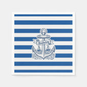 Nautisch gestreifter Anker Geburtstag Serviette (Vorderseite)