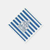 Nautisch gestreifter Anker Geburtstag Serviette (Ecke)