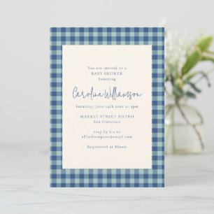 Nautisch-grün kariertes Baby-Shower-Einladung Einladung
