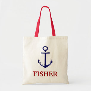 Nautisch mit Anker-roter blauer Tragetasche