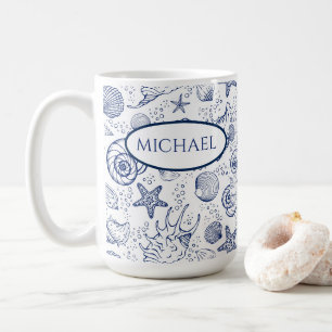 Nautisch Muschel Thema Strand Kaffeetasse