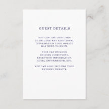 nautisch | Navy Blue Wedding Guest Details Beilage