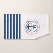 nautisch, Schiffsname, Anker Blaue Streifen Badhandtuch Set (Handtuch)