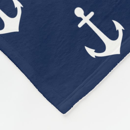 Nautisch (Sie wählen Hintergrund-Farbe) Fleecedecke (Ecke)