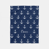 Nautisch (Sie wählen Hintergrund-Farbe) Fleecedecke (Vorderseite)