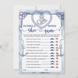 Nautisch The Shoe Game Brautparty Hochzeitskarte Einladung