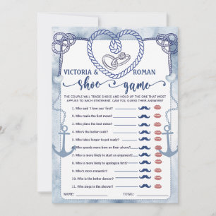 Nautisch The Shoe Game Brautparty Hochzeitskarte Einladung