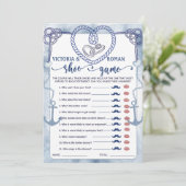 Nautisch The Shoe Game Brautparty Hochzeitskarte Einladung (Stehend Vorderseite)