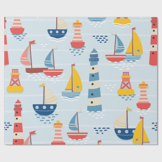 Nautische Abenteuer Geschenkpapier (Flach)