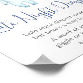 Nautische Ahoy-Babydusche Spät-Night Diapers Poster (Ecke)