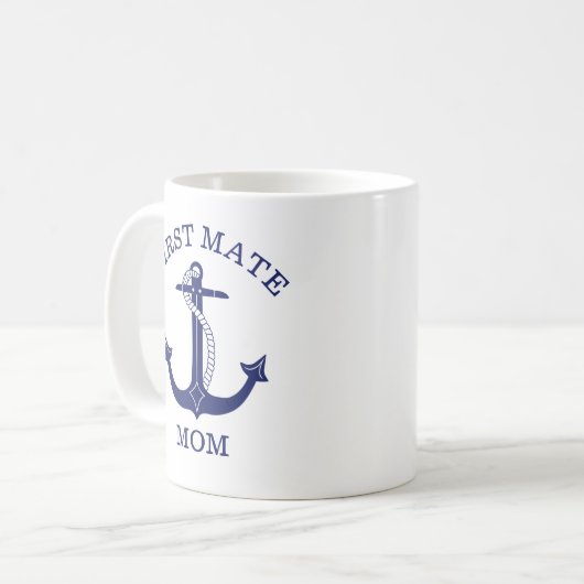 Nautische Anker First Mate Mama Kaffeetasse (Vorderseite Links)