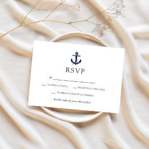 Nautische Anker Hochzeit RSVP Karte