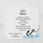 Nautische Anker im Wasser Jubiläum Party Einladung (Vorne/Hinten)