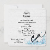 Nautische Anker im Wasser Jubiläum Party Einladung (Vorderseite)