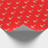 nautische Anker in roter Farbe Geschenkpapier (Ecke)