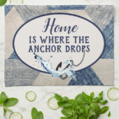 Nautische Anker mit Zitat Geschirrtuch (Gefaltet)