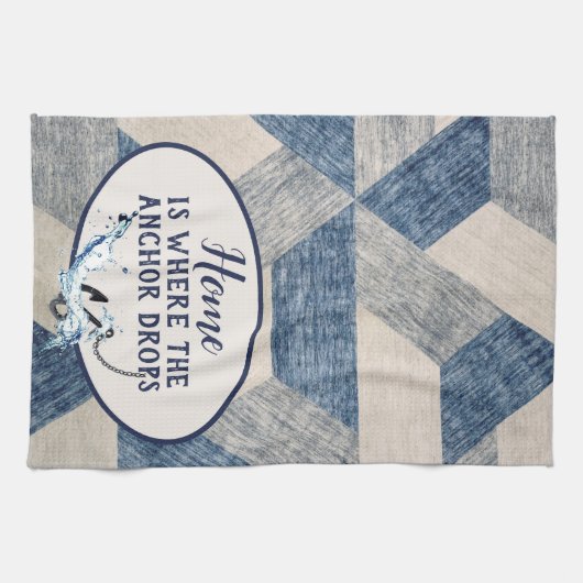 Nautische Anker mit Zitat Geschirrtuch (Horizontal)