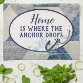 Nautische Anker mit Zitat Geschirrtuch (Gefaltet)