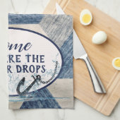 Nautische Anker mit Zitat Geschirrtuch (Viertel Falte)