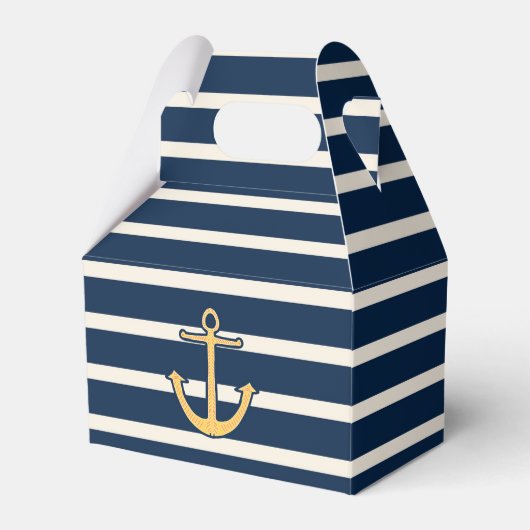 Nautische Anker-Navy-Streifen Geschenkschachtel (Vorderseite)