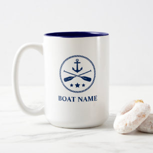 Nautische Anker & Oars hinzufügen oder große Namen Zweifarbige Tasse